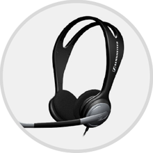 Sennheiser binaural headset for computer conferencing