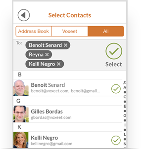 add contacts for group conferencing