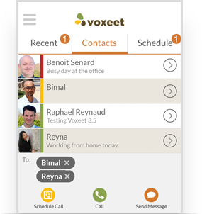 highlight contacts and start conferencing
